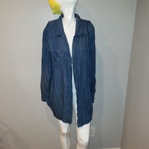 Denim Button Down Shirt Plus Size